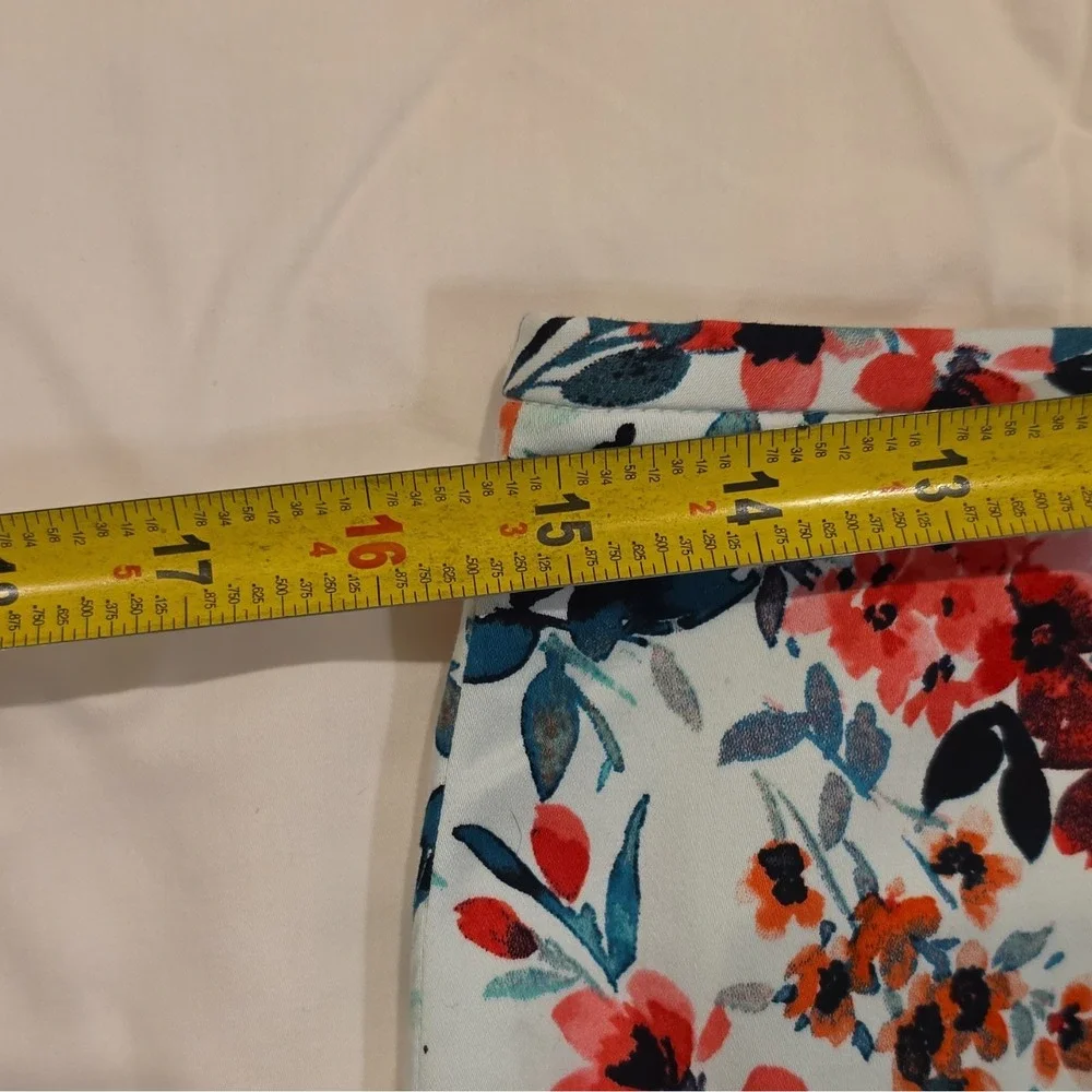 Calvin Klein Women's Floral Pencil Skirt Size 6 Knee Length Zip Multicolor #104